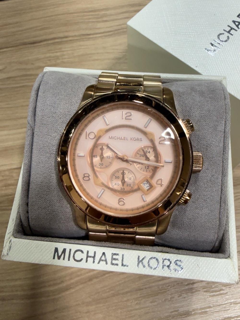 Michael Kors Oversized Rose Gold Chronograph Watch